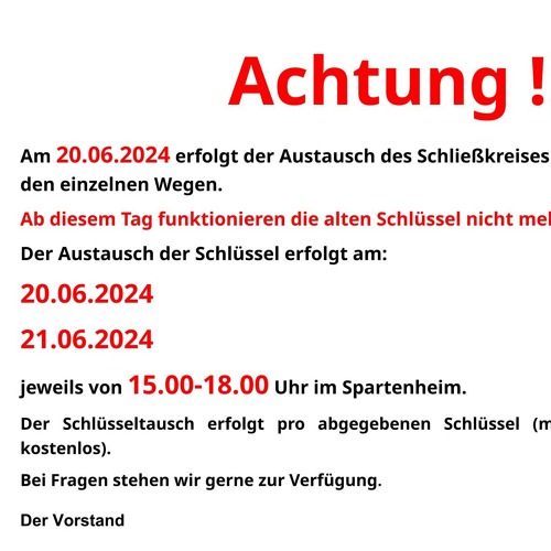 Austausch Schließkreis am 20.06.2024